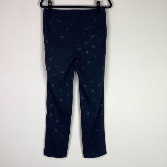 LOFT Black Floral Print Marisa Pant Women's Size 2 - Picture 8 of 9